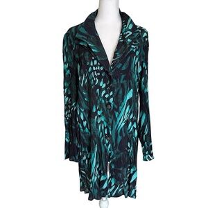 Ming Wang Teal and Black Long Cardigan